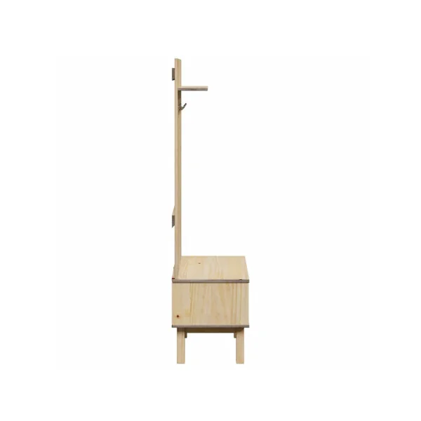Meuble d'Entrée avec Porte Manteaux Pin Massif Casiers pour Chaussures