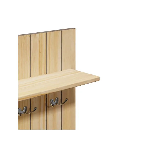 Meuble d'Entrée avec Porte Manteaux Pin Massif Casiers pour Chaussures