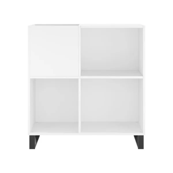 Meuble Platine Vinyles Blanc avec Rangement Vinyles Moderne Armoire Disques