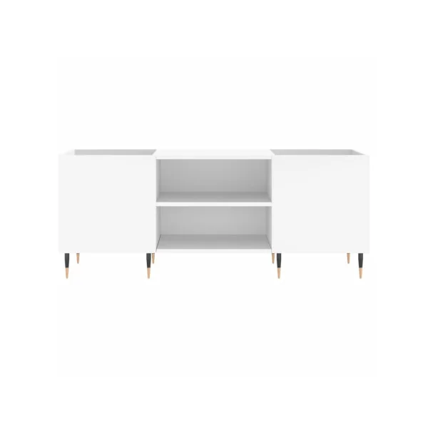 Meuble Platine Vinyles Blanc avec Rangement Vinyles Moderne Armoire à Disques