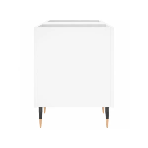 Meuble Platine Vinyles Blanc avec Rangement Vinyles Moderne Armoire à Disques