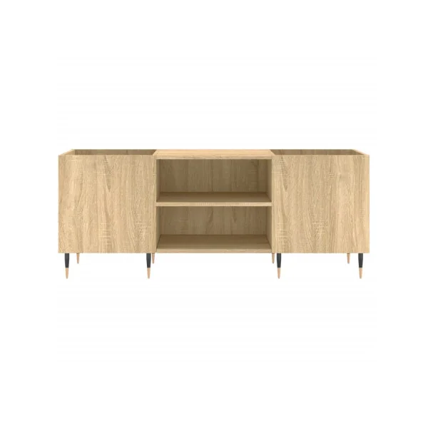 Meuble Platine Vinyles Chêne avec Rangement Vinyles Moderne Armoire à Disques