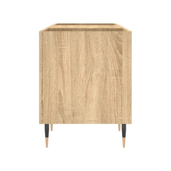 Meuble Platine Vinyles Chêne avec Rangement Vinyles Moderne Armoire à Disques