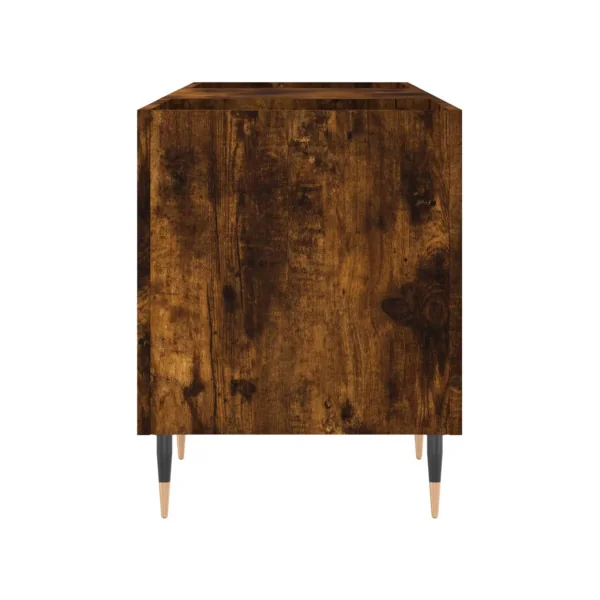 Meuble Platine Vinyles Chêne Fumé avec Rangement Vinyles Moderne Armoire à Disques