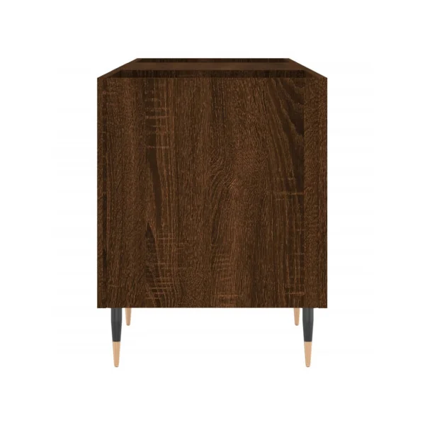 Meuble Platine Vinyles Chêne Marron avec Rangement Vinyles Moderne Armoire à Disques