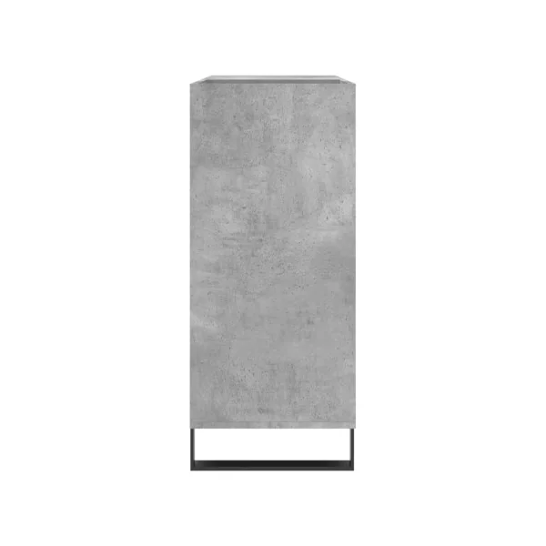 Meuble Platine Vinyles Gris Béton avec Rangement Vinyles Moderne Armoire Disques