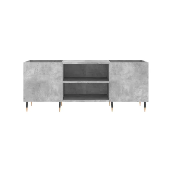 Meuble Platine Vinyles Gris Béton avec Rangement Vinyles Moderne Armoire à Disques