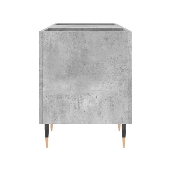 Meuble Platine Vinyles Gris Béton avec Rangement Vinyles Moderne Armoire à Disques