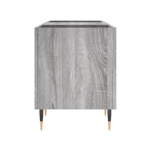Meuble Platine Vinyles Gris Chêne avec Rangement Vinyles Moderne Armoire à Disques