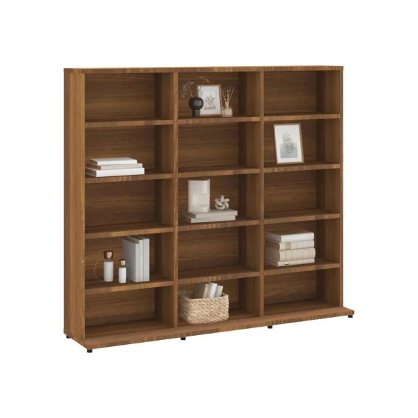 Meuble Rangement CD 89,5 cm Colonne Tour CD Meuble Range CD Chêne Marron