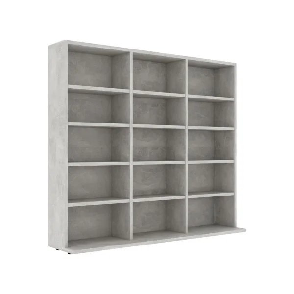 Meuble Rangement CD 89,5 cm Colonne Tour CD Meuble Range CD Gris Béton