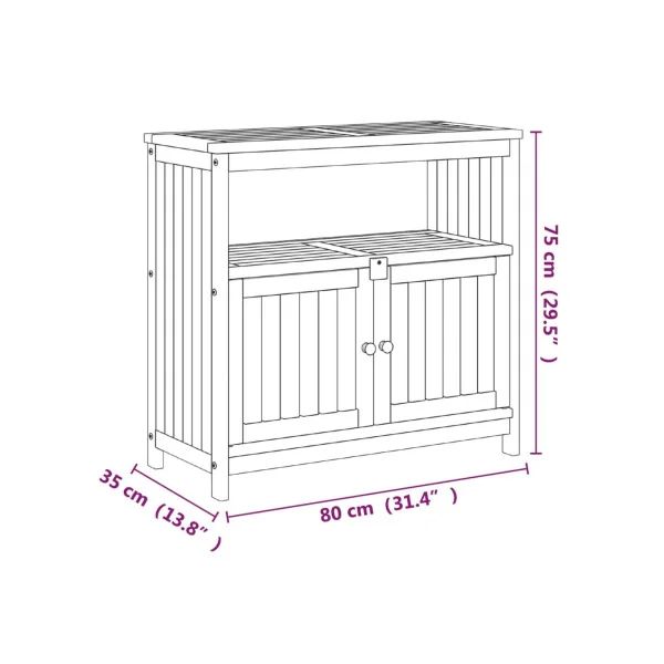 Meuble Rangement Jardin Acacia Massif Table Console