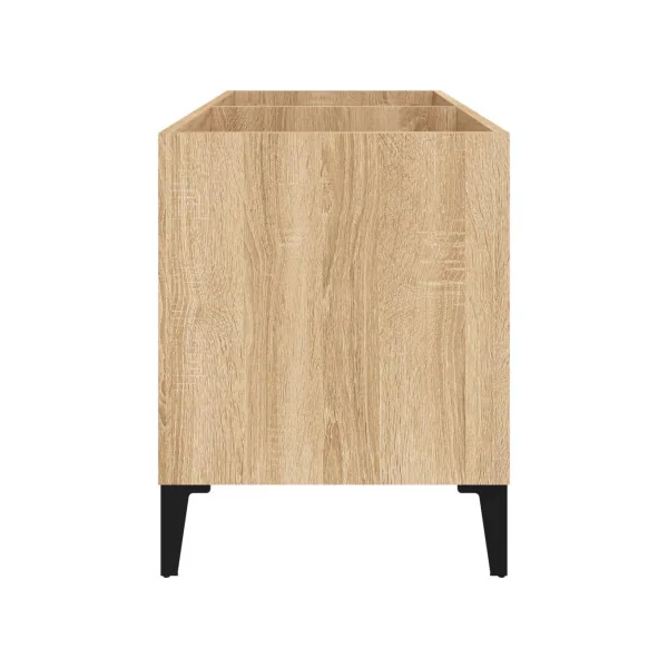 Meuble Rangement Vinyles Chêne 2 Compartiments Rangement Vinyles Moderne Armoire à Disques