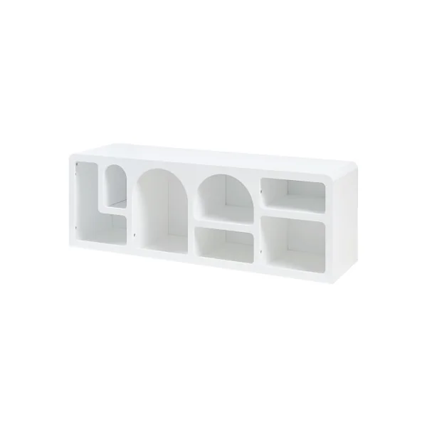 Meuble TV Blanc 140 cm 7 Niches Meuble Télévision Moderne Meuble Télé Salon