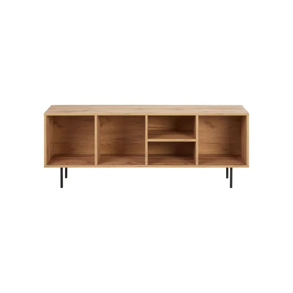 Meuble TV Chêne 140 cm Meuble Télé avec Rangement Meuble Téléviseur Industriel