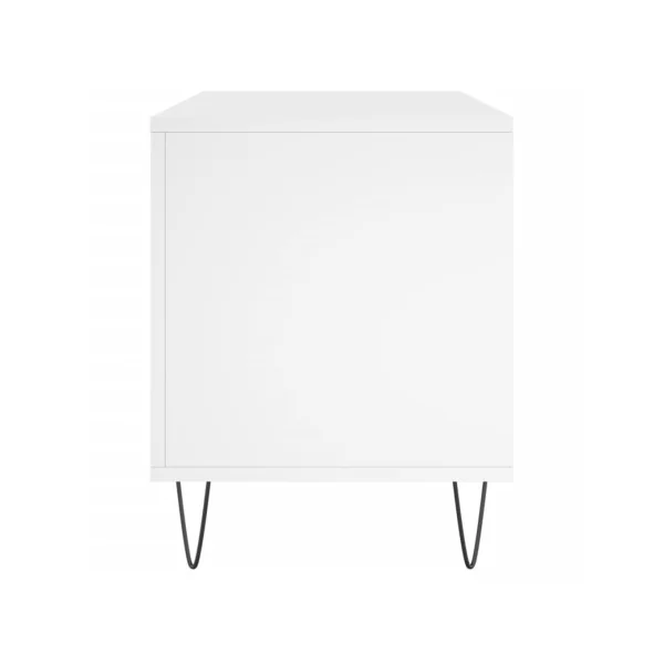 Meuble Vinyles Blanc Pieds Epingles 6 Compartiments Rangement Vinyles Moderne
