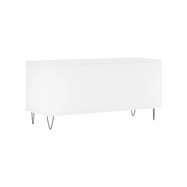 Meuble Vinyles Blanc Pieds Epingles 6 Compartiments Rangement Vinyles Moderne