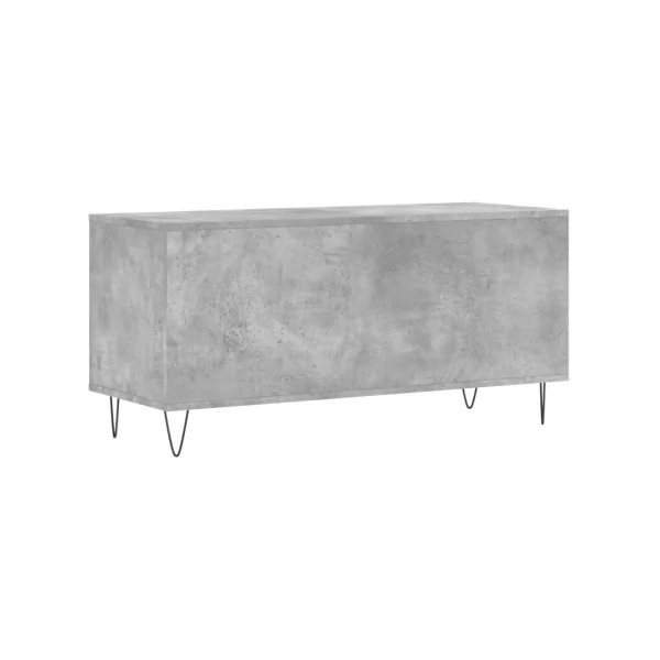 Meuble Vinyles Gris Béton Pieds Epingles 6 Compartiments Rangement Vinyles Moderne