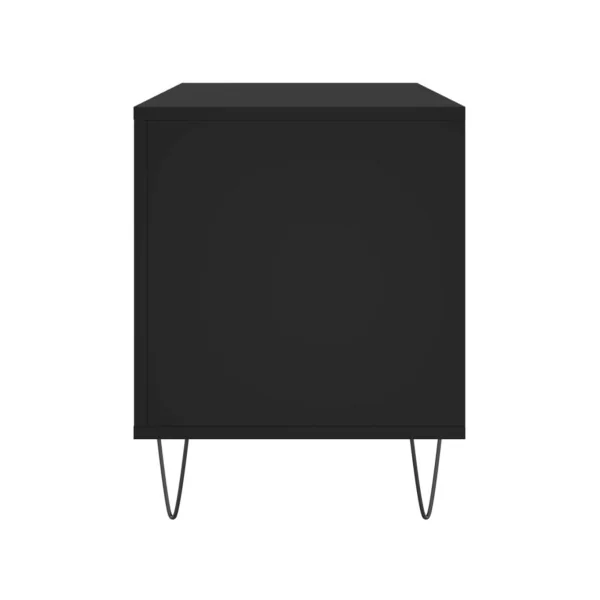 Meuble Vinyles Noir Pieds Epingles 6 Compartiments Rangement Vinyles Moderne