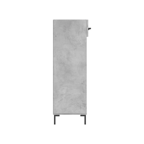 Meuble à Chaussures Gris Béton 1 Tiroir Armoire à Chaussures Pieds Métal