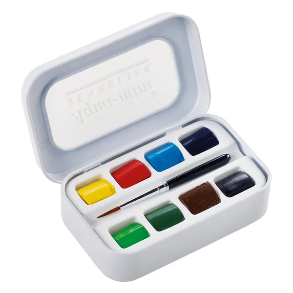 Mini boîte métal 8 1/2 godets Aquarelle Extra-fine Sennelier + pinceau