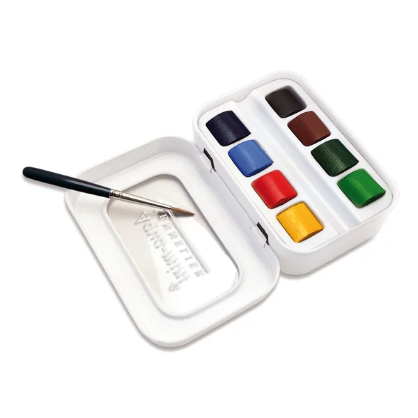 Mini boîte métal 8 1/2 godets Aquarelle Extra-fine Sennelier + pinceau