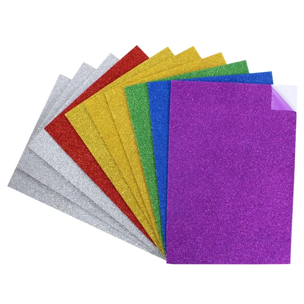 Mousse adhésive pailletées couleurs assorties