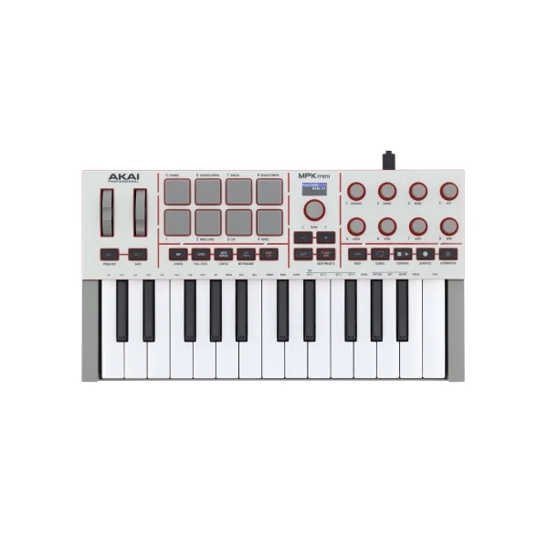 MPK Mini IV-W Akai - Clavier mini gris 25 touches 8 pads 8 rotatifs