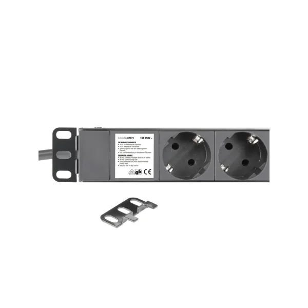 Multiprise rackable 1U 19 pouces 8 prises shucko et inter avant
