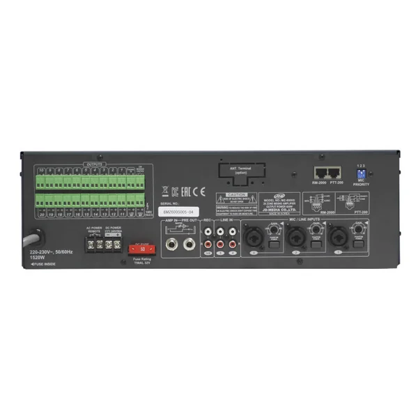 MZ-6000S Amplificateur 20 zones 600 Watts 100 V