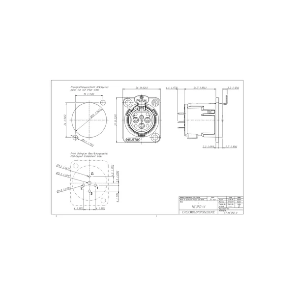 Neutrik NC3FD-V-B Embase XLR Femelle 3 broches - Noir