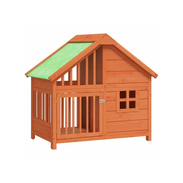 Niche avec Porte pour Petit Chien en Pin Massif Niche pour Chat en Bois