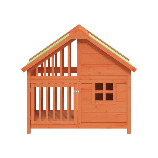 Niche avec Porte pour Petit Chien en Pin Massif Niche pour Chat en Bois