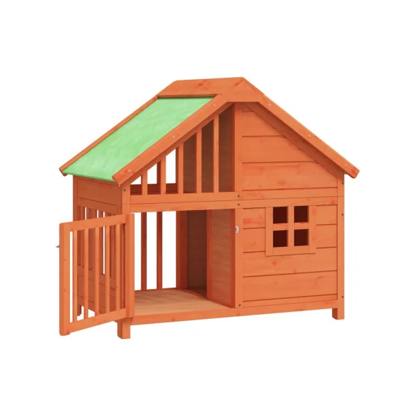 Niche avec Porte pour Petit Chien en Pin Massif Niche pour Chat en Bois