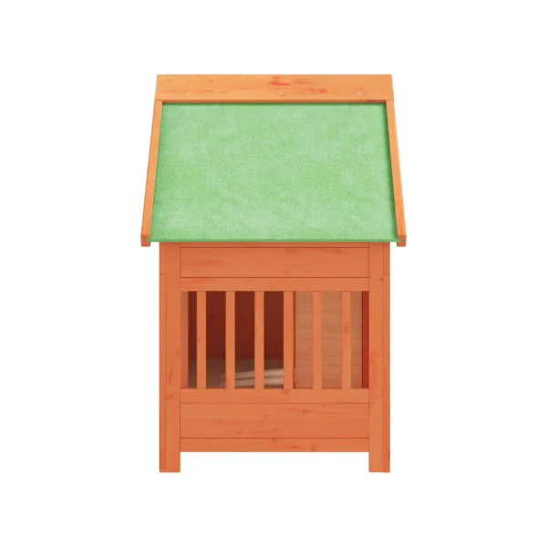 Niche avec Porte pour Petit Chien en Pin Massif Niche pour Chat en Bois