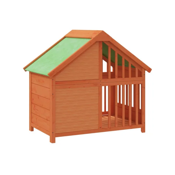Niche avec Porte pour Petit Chien en Pin Massif Niche pour Chat en Bois