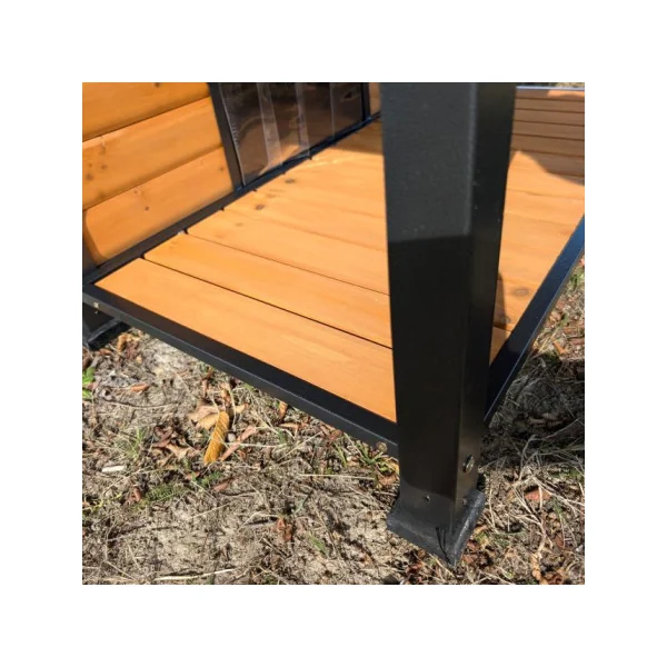 Niche avec Terrasse Surélevée Armature en Acier Niche à Chien Robuste
