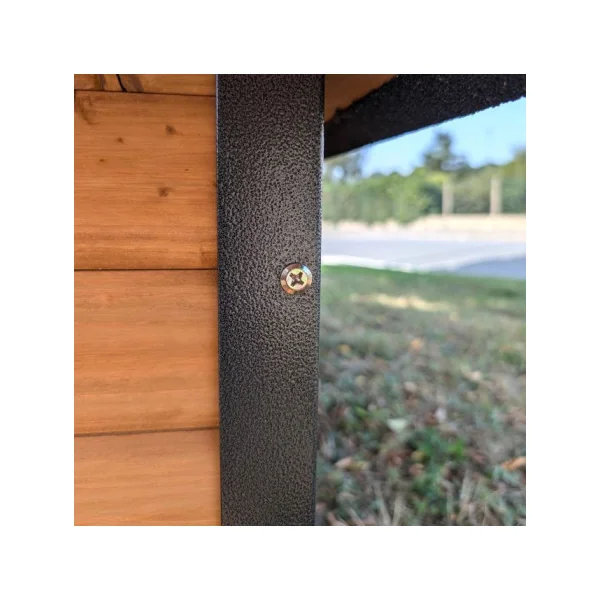 Niche avec Terrasse Surélevée Armature en Acier Niche à Chien Robuste