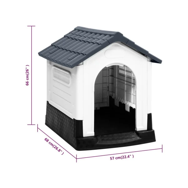 Niche blanche et grise Niche en plastique Niche chien en PVC