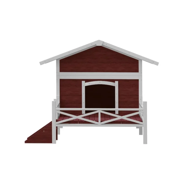 Niche Chien avec Terrasse en Pin Moka Massif Niche Terrasse