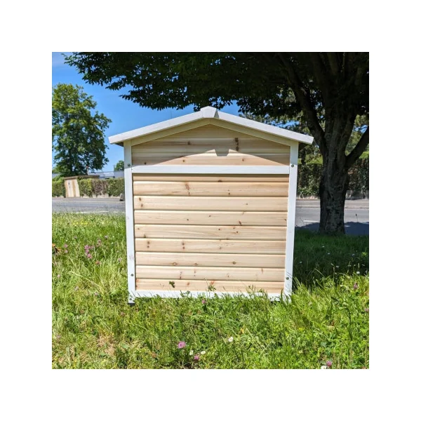 Niche Chien Crème XL avec terrasse Surélevée Niche avec Terrasse pour Chien Moyen