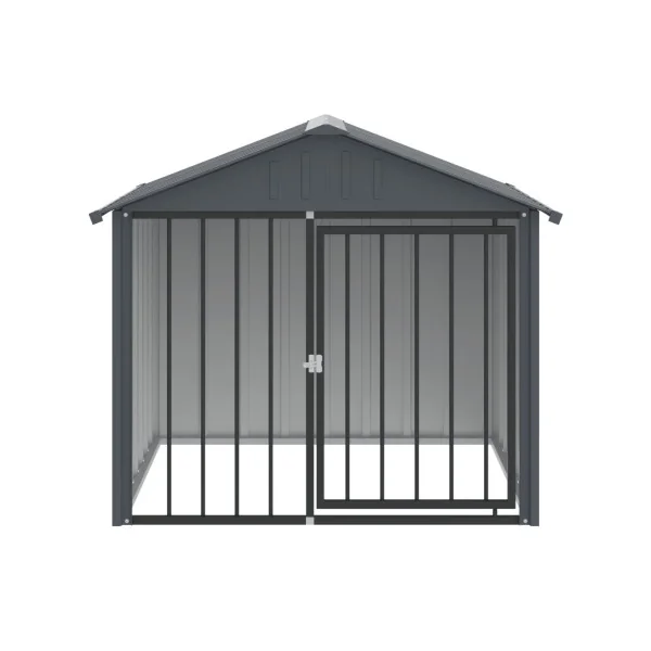 Niche en Métal Anthracite avec Porte Double Pente 117x103 cm en Acier Galvanisé Niche en Métal Niche métallique