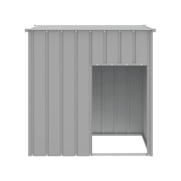 Niche en Métal Gris Toit Plat 110x103 cm en Acier Galvanisé Niche en Métal Niche métallique Niche Grand Chien