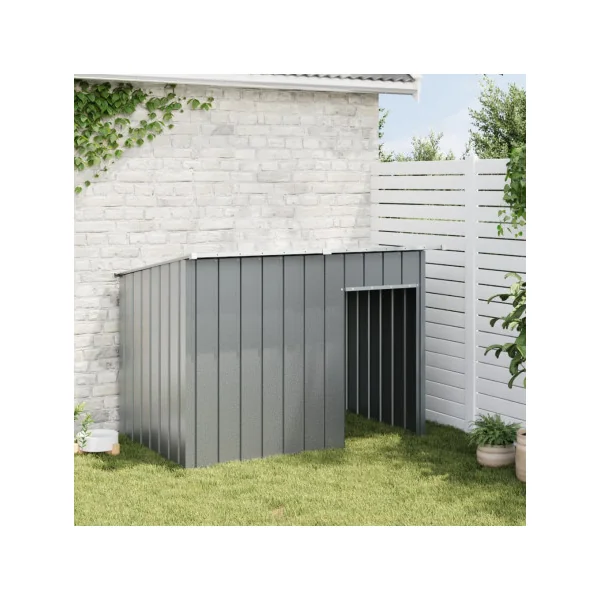Niche en Métal Monopente XXL en Acier Galvanisé Gris Niche en Métal Niche métallique Niche Grand Chien