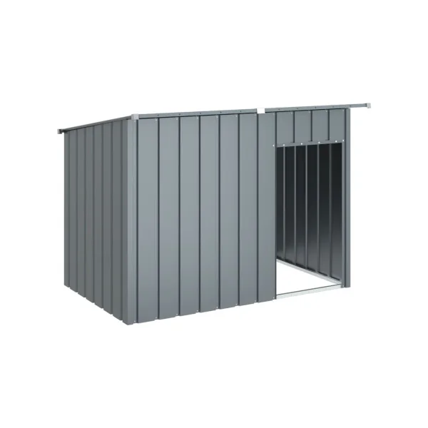 Niche en Métal Monopente XXL en Acier Galvanisé Gris Niche en Métal Niche métallique Niche Grand Chien