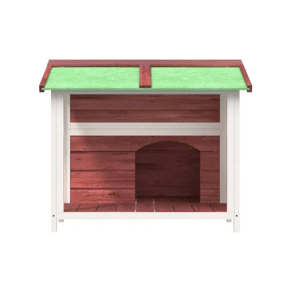 Niche Petit Chien avec Terrasse Moka Pin Massif Niche Chat Terrasse Niche en Bois