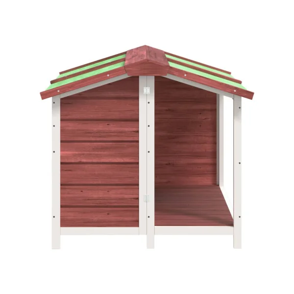 Niche Petit Chien avec Terrasse Moka Pin Massif Niche Chat Terrasse Niche en Bois
