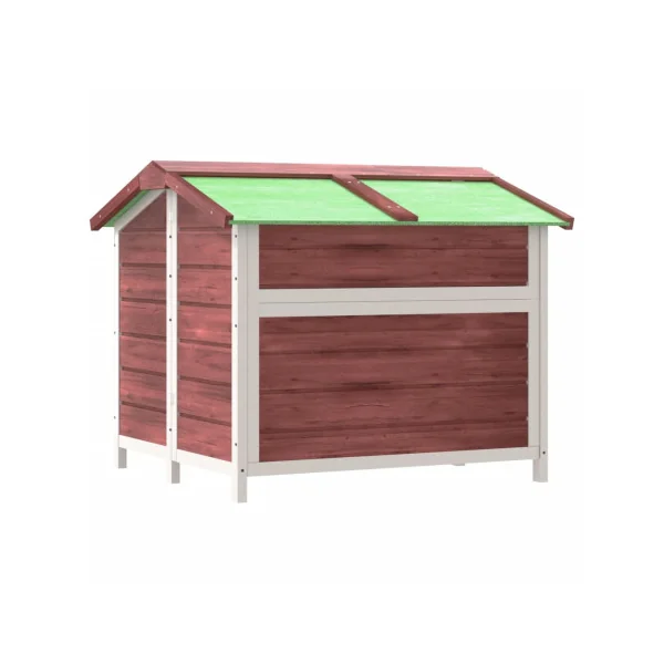 Niche Petit Chien avec Terrasse Moka Pin Massif Niche Chat Terrasse Niche en Bois
