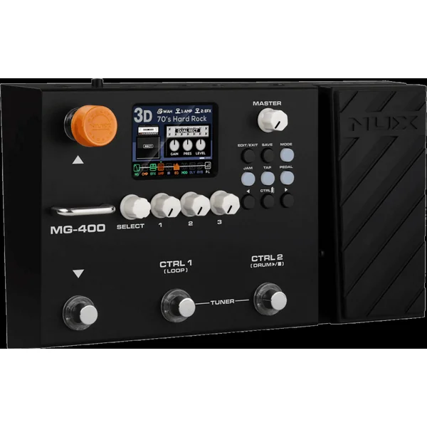 Nux MG400 - Multi-Effet Guitare-Basse-Acoustique avec IR, Looper & Boîte à Rythmes