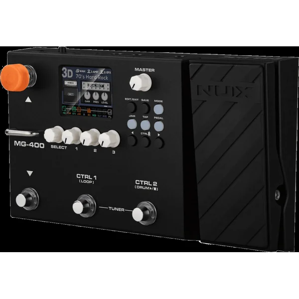 Nux MG400 - Multi-Effet Guitare-Basse-Acoustique avec IR, Looper & Boîte à Rythmes